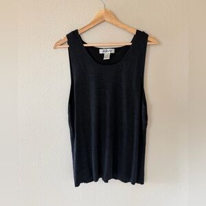 Alfani 100% Silk Classic Black Sleeveless Dressy Tank Top Blouse Size XL